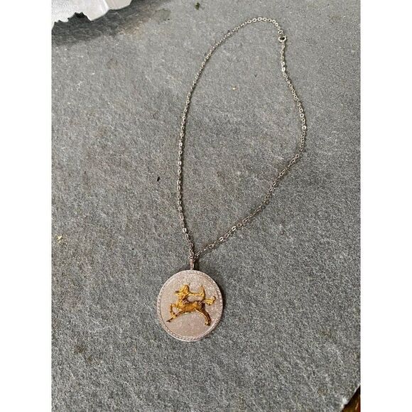 Vintage Necklace Sagittarius GF On Sterling Silver Centaur Astrology Pendant - Picture 5 of 16